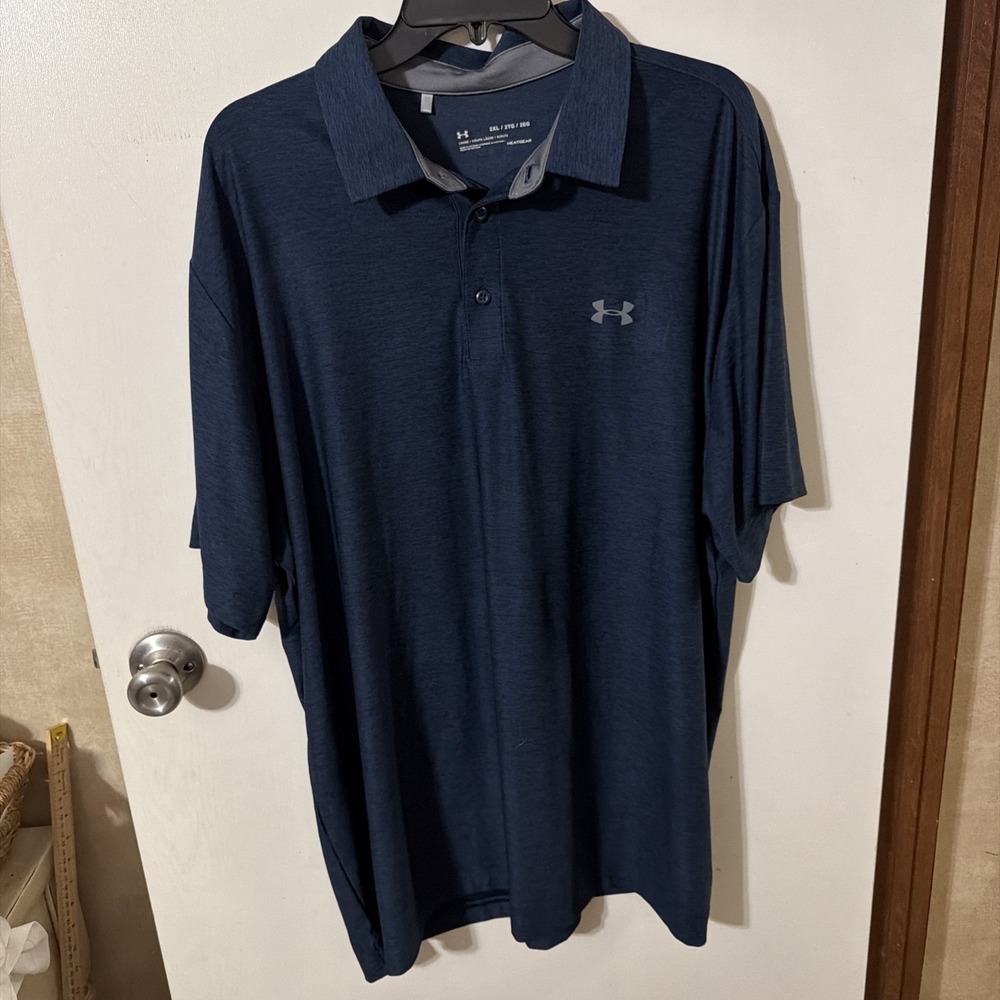 Under Armour HeatGear Mens Polo Short Sleeve Shirt - Dark Navy - 2XL